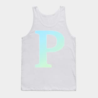 The Letter P Green and Blue Tank Top